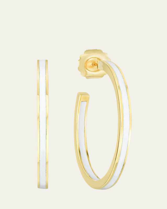 Enamel Hoop Earrings
